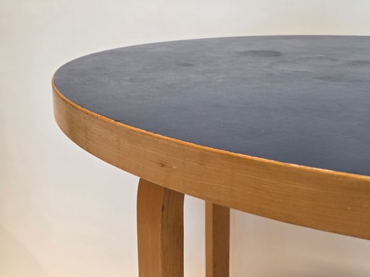 90A Table in Blue Linoleum by Alvar Aalto for Artek, Finland