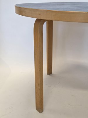 90A Table in Blue Linoleum by Alvar Aalto for Artek, Finland