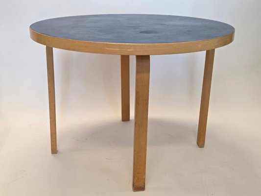 90A Table in Blue Linoleum by Alvar Aalto for Artek, Finland