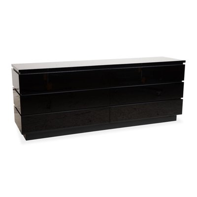 Cube Sideboard with Drawers in Black High Gloss Wood from Interlbke for  sale at Pamono