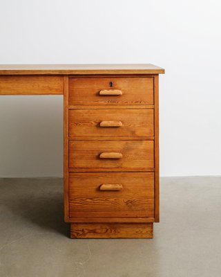 Swedish Wooden Värmdö Pine Desk by Axel Einar Hjorth for Nordiska