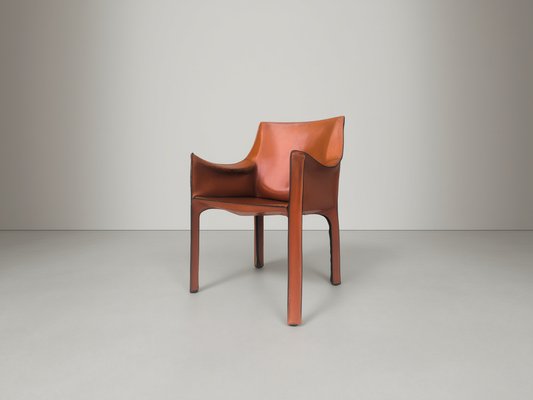 CAB 413 Chair in Cognac Leather by Mario Bellini for Cassina