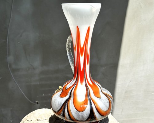 Large Murano Opaline Glass Pitcher Vase by Vetreria Barbieri