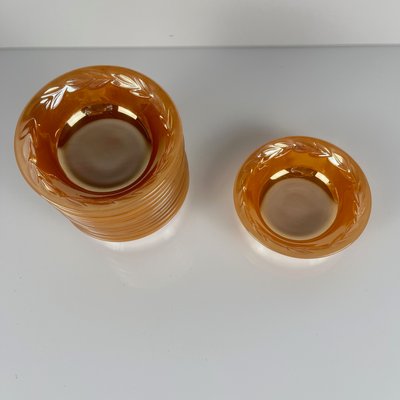 Fire-King Peach Bay Leaf Service for 12 from Anchor Hocking, USA