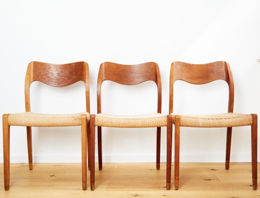 Vintage Danish No. 71 Dining Chairs by Niels O. Moller for J. L