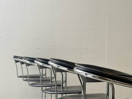 Canasta Cantilever Chairs by Arrben, Italy, 1980s, Set of 6 for