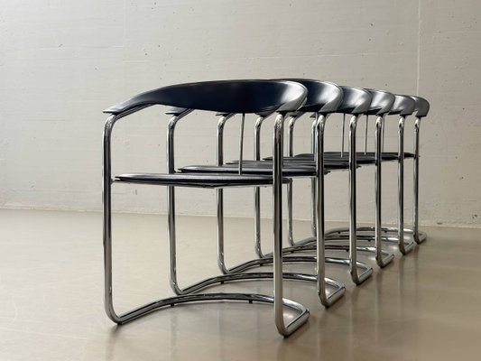 Canasta Cantilever Chairs by Arrben, Italy, 1980s, Set of 6 for