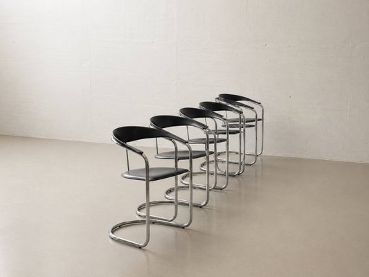 Canasta Cantilever Chairs by Arrben, Italy, 1980s, Set of 6 for