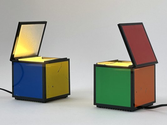 その他 Supreme Cini & Nils Cuboluce Table Lamp Early Pentacolore Cuboluce Table Lamps by Franco Bettonica & Mario