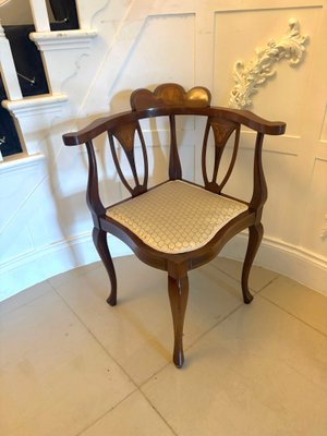 Antique Edwardian Mahogany Corner Chairs, 1920s, Set of 4 for sale
