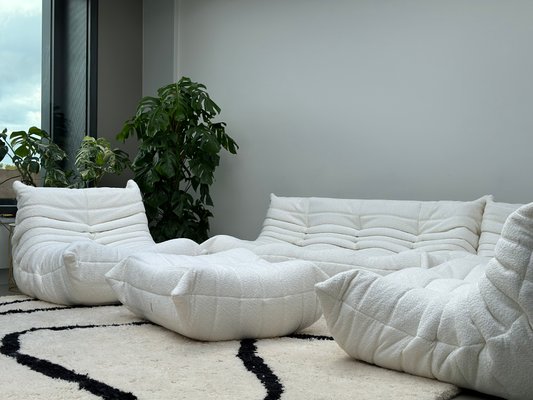 Togo Sofa Set by Michel Ducaroy for Ligne Roset, 5 Piece in White