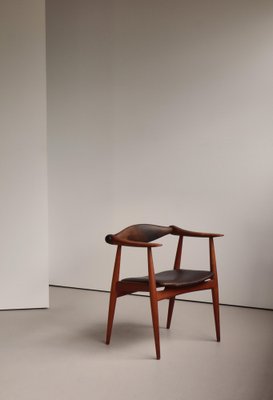 Model CH-34 Armchair in Teak & Black Leather from Hans J. Wegner
