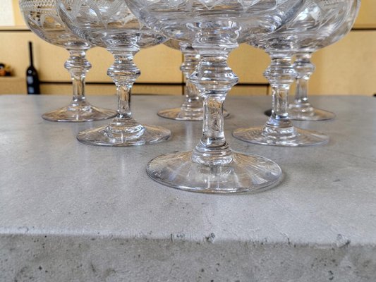 20th Century Engraved Crystal Champagne Coupes, 1920, Set of 9 for sale at  Pamono