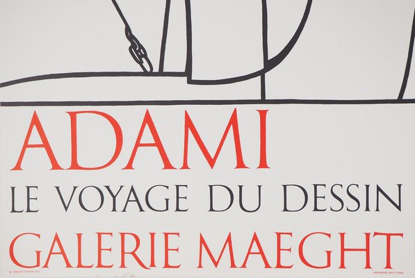 Valerio Adami, Le voyage du dessin, Lithographie en vente sur Pamono
