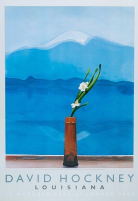 Mont Fuji and Flowers Poster after David Hockney for sale at Pamono