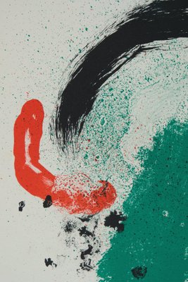 Joan Miro, Surreal Composition in Green, Lithograph for sale at Pamono
