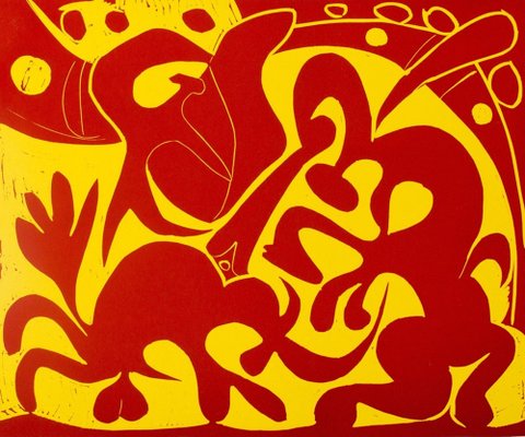 Pablo Picasso, Red and Yellow Spade, Etching for sale at Pamono