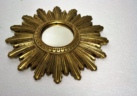Small Golden Sunburst Mirror 1960s For At Pamono Small Golden Sunburst Mirror 1960s 5
