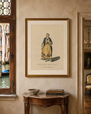 European School, Venetian Morning Dress Costume Print Lady of Venice  Fashion, 1749, Paper for sale at Pamono
