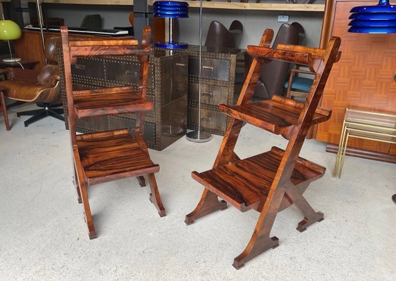 Postmodern Sculptural Walnut Display Shelves, Set of 2 for sale at