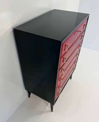 red lacquer dresser JM Furniture Lagos Red Wenge Dresser and Mirror