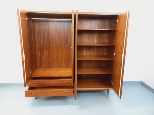 Sweden vintage cupboard 60s スウェーデン Vintage Scandinavian Teak and Metal Wardrobe, 1960s for sale at Pamono