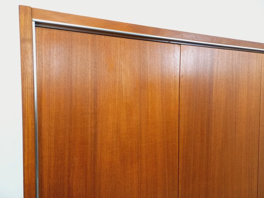 Vintage Scandinavian Teak and Metal Wardrobe, 1960s for sale at Pamono