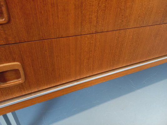 Vintage Scandinavian Teak and Metal Wardrobe, 1960s for sale at Pamono