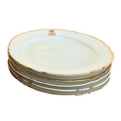 Antique Limoges Porcelain Dinner Plates, 1900, Set of 6 for sale