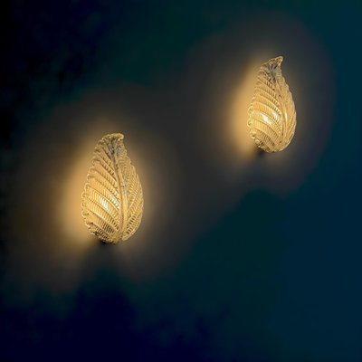 MURANO GLASS toso selezione 壁面 ウォールランプ Foglia Murano Glass Wall Lights by Ercole Barovier for Barovier
