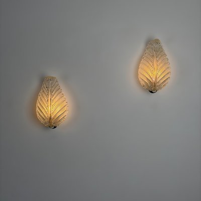Foglia Murano Glass Wall Lights by Ercole Barovier for Barovier