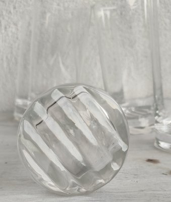 Crystal Juice Glasses in the style of Angelo Mangiarotti, 1980s