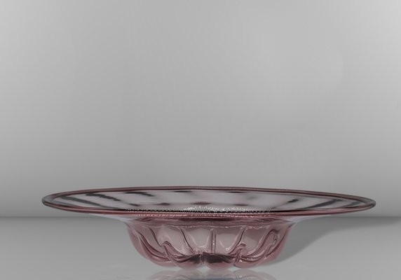 Mauve Murano Glass Centerpiece by Vittorio Zecchin for MVM