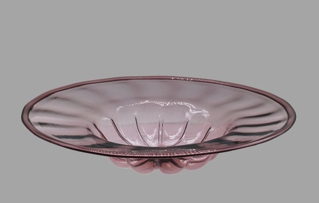 Mauve Murano Glass Centerpiece by Vittorio Zecchin for MVM