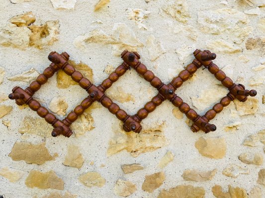 Antique Wall Mounted Turned Wood Folding Coat Rack, 1890s for sale