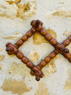 Antique Wall Mounted Turned Wood Folding Coat Rack, 1890s for sale