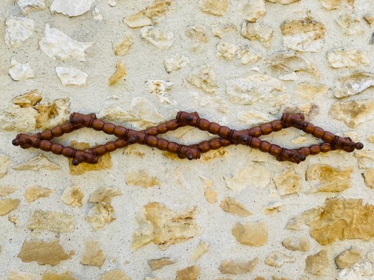 Antique Wall Mounted Turned Wood Folding Coat Rack, 1890s for sale