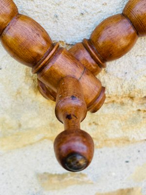 Antique Wall Mounted Turned Wood Folding Coat Rack, 1890s for sale