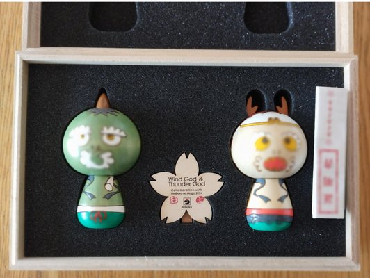 Fujin & Raijin Kokeshi Set from Takashi Murakami, 2024, Set of 3