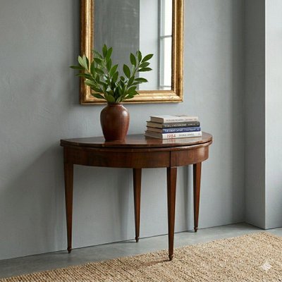 Mahogany Console Table 半円形 コンソールテーブル Half-Moon Console Table in Mahogany for sale at Pamono