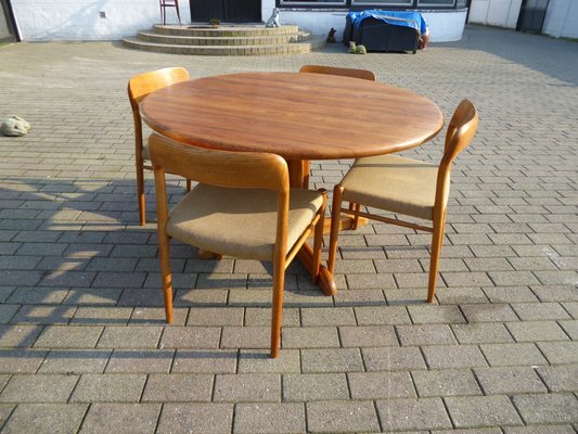 Danish Oak Dining Table And Chairs Set By Niels Otto N O Møller Danish Oak Dining Table And Chairs Set By Niels Otto N O Møller 1960s