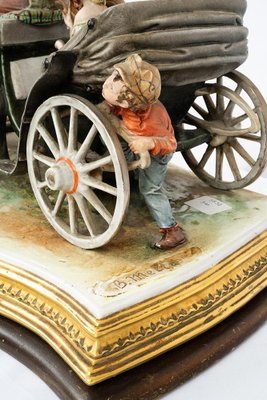 Antique 20th Century Capodimonte Sculpture Depicting a Horse-drawn