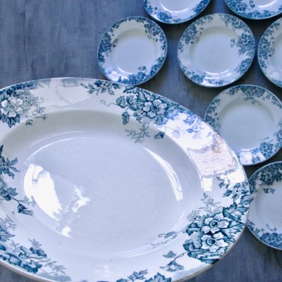 Antique French Plates by Moulin Des Loups, 1910, Set of 10 for