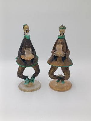 Murano Glass Candleholders from Barovier & Toso, 1950s for sale at