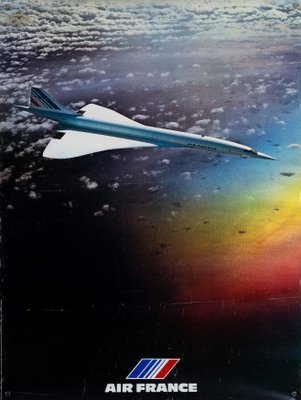 Air France Concorde Travel Poster by J. Bulté, 1977 for sale at Pamono