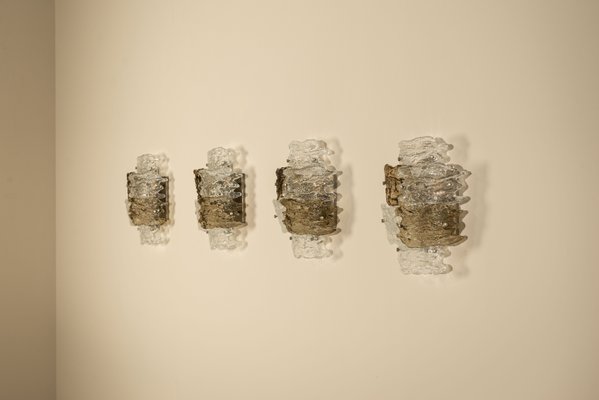 Wall Lamps in Murano Glass by Zero Quattro, Italy, 1970s, Set of 4