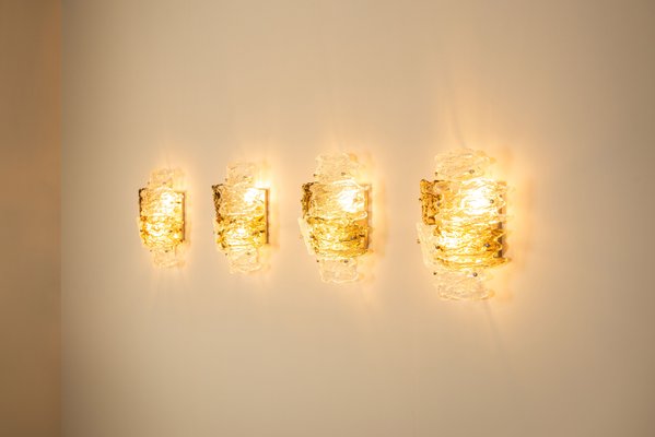 Wall Lamps in Murano Glass by Zero Quattro, Italy, 1970s, Set of 4
