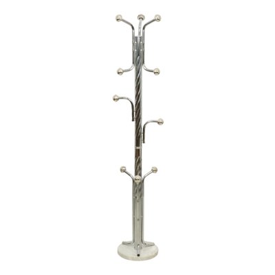 Vintage Space Age Standing Coat Rack in Chrome and Marble for sale