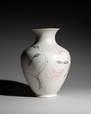 Silky Glazed Hand-Painted Vases by Fritz von Stockmayer for Rosenthal, 1940s, Set of 2