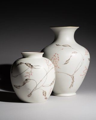 Silky Glazed Hand-Painted Vases by Fritz von Stockmayer for